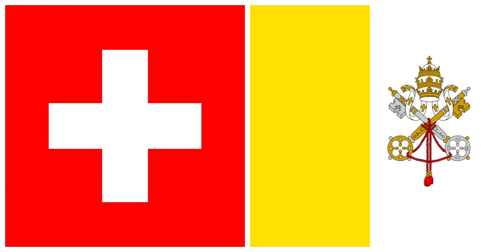 Флаг Ватикана и Швейцарии