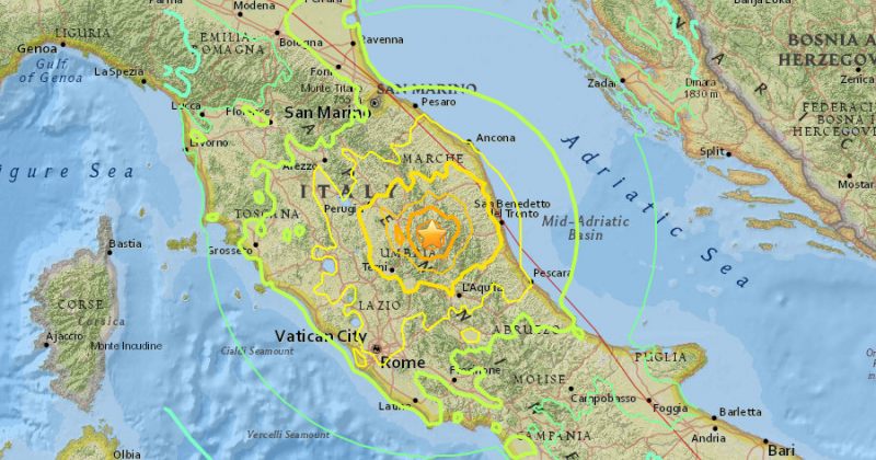ცენტრალურ იტალიაში 7.1 მაგნიტუდის მიწისძვრა მოხდა