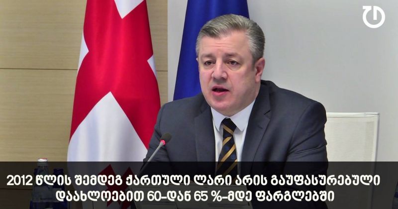 რა თქვა პრემიერმინისტრმა მთავრობის დღევანდელ სხდომაზე ლარის კურსის გაუფასურებაზე