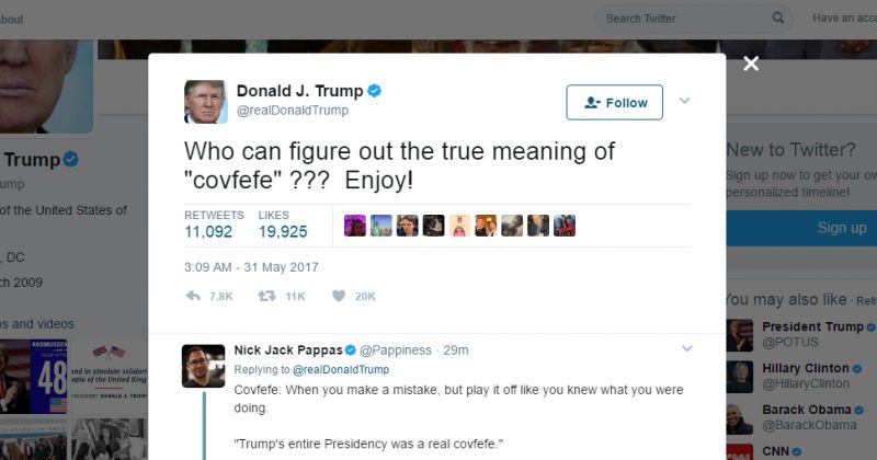 ვინ გამოიცნობს რა არის Covfefe??? დონალდ ტრამპი Twitter-ზე