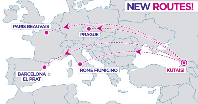 რომი, პარიზი, ბარსელონა, პრაღა - Wizz Air-ის ოთხი ახალი მიმართულება ქუთაისიდან