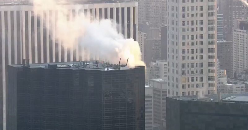 ნიუ-იორკში Trump Tower-ი იწვის