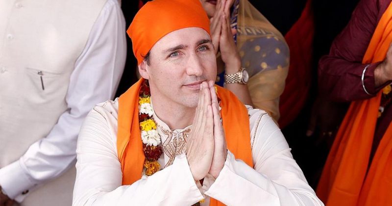 კანადის პრემიერმა ჯასტინ ტრუდომ ინდური ნაციონალური სამოსი ჩაიცვა