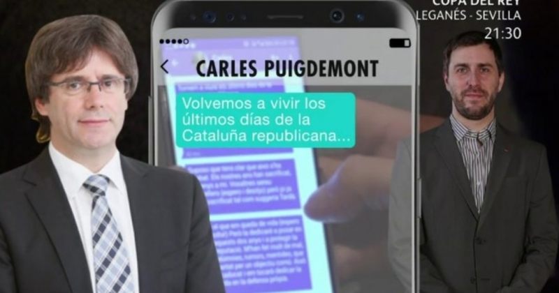 ესპანური ტელევიზია პუჩემონტის მიმოწერას ავრცელებს, სადაც ის დანებებაზე საუბრობს