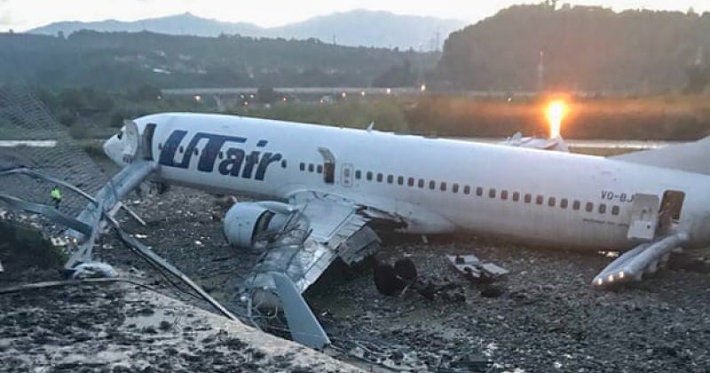 სოჭის აეროპორტში ავარიული დაშვებისას თვითმფრინავის 18 მგზავრი დაშავდა