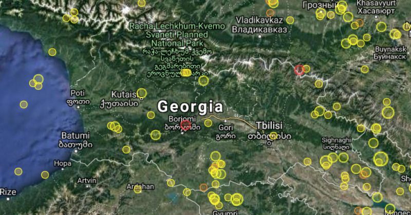 საქართველოში 4.3 მაგნიტუდის მიწისძვრა მოხდა