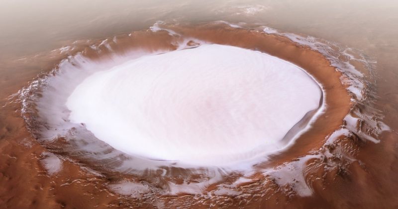 ევროპის კოსმოსურმა სააგენტომ მარსის ყინულით სავსე კრატერის ფოტო გამოაქვეყნა