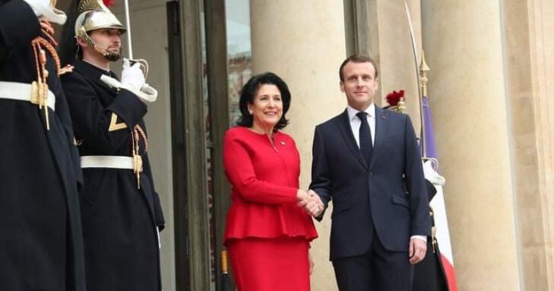 საქართველოს პრეზიდენტი სალომე ზურაბიშვილი საფრანგეთის პრეზიდენტს ემანუელ მაკრონს შეხვდა
