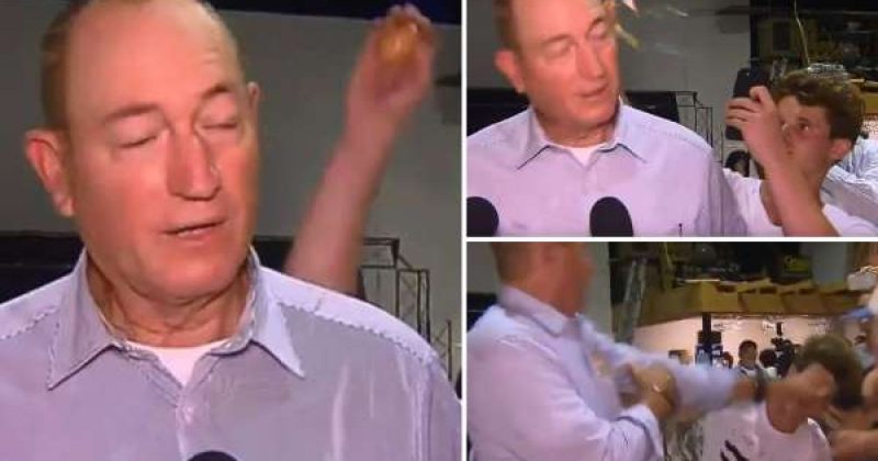 ავსტრალიელ სენატორს, ინტერვიუს დროს მოზარდმა თავზე კვერცხი დაახალა - ვიდეო