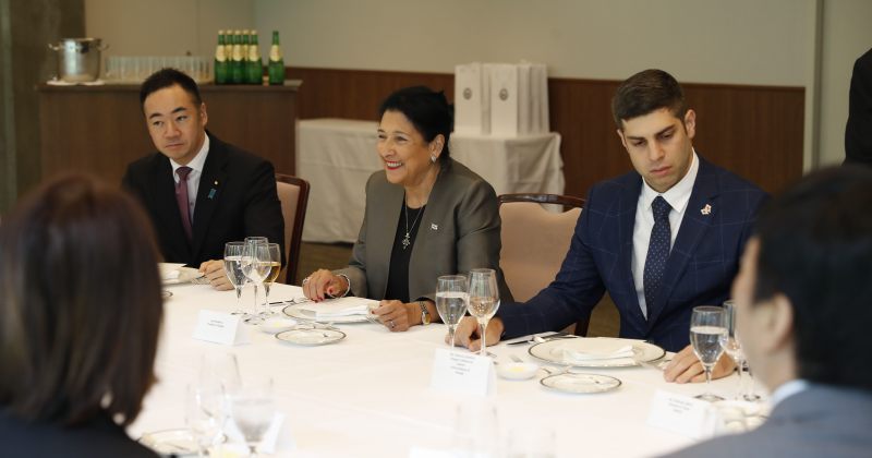 პრესსამსახური: სალომე ზურაბიშვილი ტოკიოში საქმიანი წრეების  წარმომადგენლებს შეხვდა