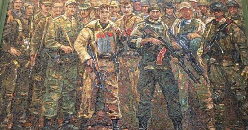 რუსეთის სამხედრო ტაძარში აგვისტოს ომში მებრძოლი ჯარისკაცები გამოსახეს