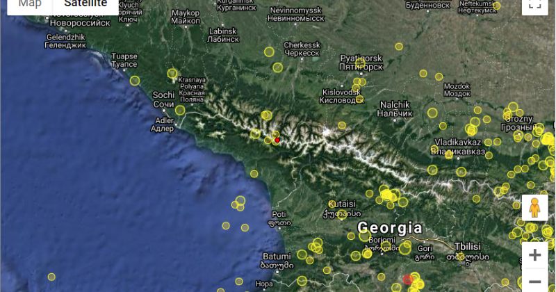 საქართველოში, აფხაზეთში 3.7 მაგნიტუდის მიწისძვრა მოხდა