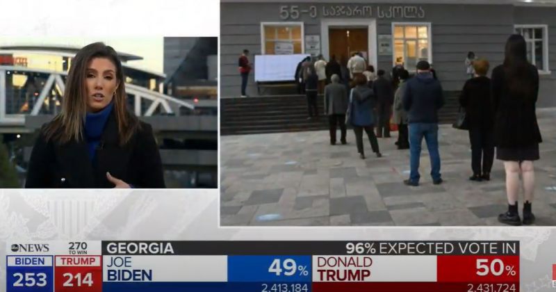 ABC News-მა აშშ-ს ჯორჯიის შტატში არჩევნებზე საუბრისას შეცდომით საქართველოს კადრები აჩვენა