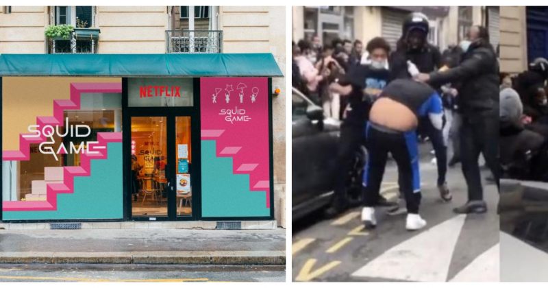 პარიზში SQUID GAME-ის მაღაზიის გახსნაზე ჩხუბი მოხდა – [VIDEO]