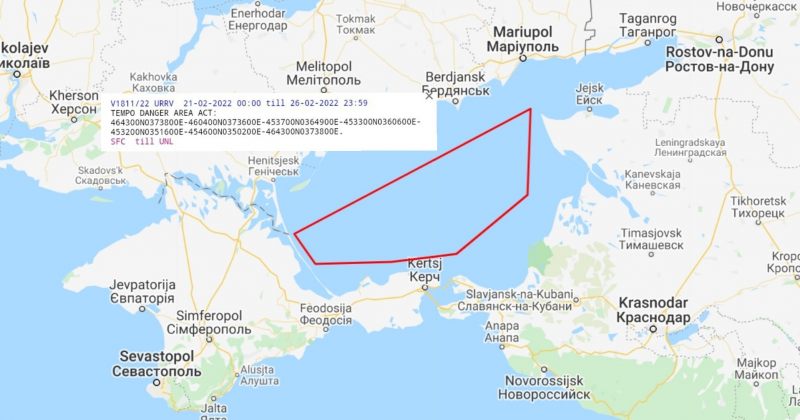 მედია: რუსეთმა აზოვის ზღვა და საჰაერო სივრცის ნაწილი ჩაკეტა