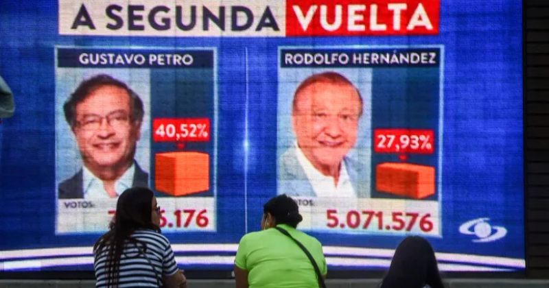 კოლუმბიის არჩევნების მეორე ტურში მემარცხენე პეტროს პოპულისტი ჰერნანდესი დაუპირისპირდება