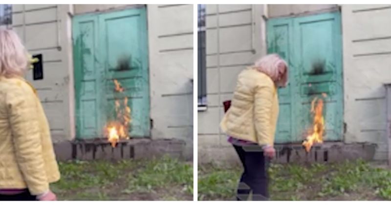 სანქტ-პეტერბურგში დააკავეს ქალი, რომელმაც სამხედრო კომისარიატს ცეცხლი წაუკიდა – [VIDEO]
