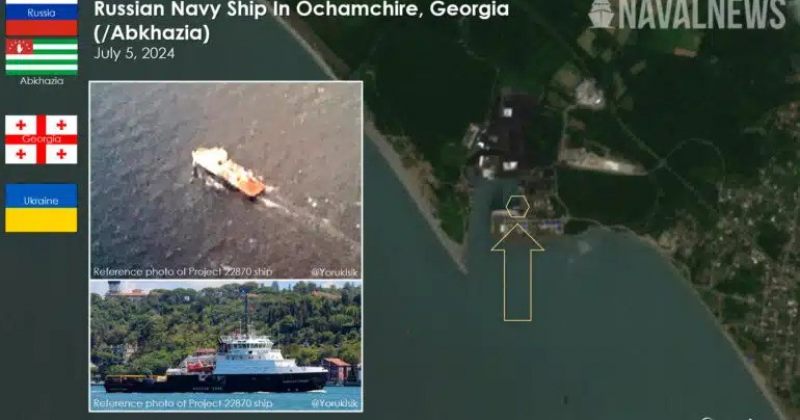 მედია: ოჩამჩირის პორტში რუსეთის სამხედრო გემი გაჩერდა