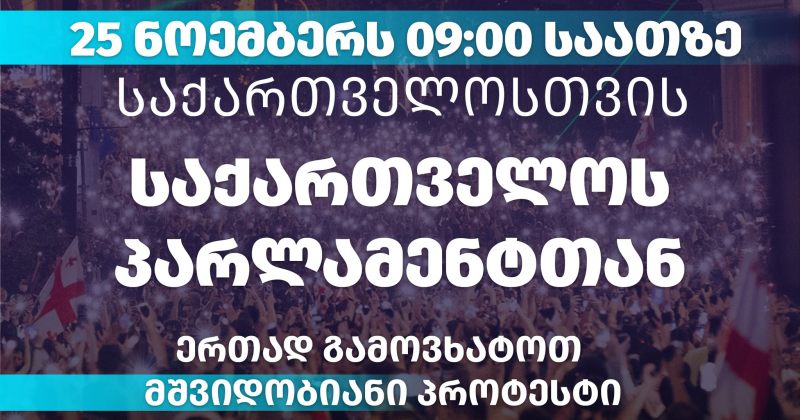 გამოვხატოთ მშვიდობიანი პროტესტი – გახარია საქართველოსთვის ხვალ პარლამენტთან შეიკრიბება