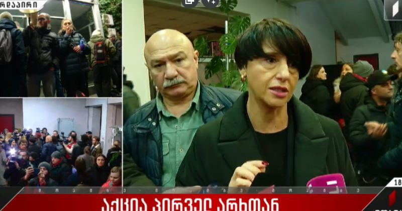 თინათინ ბერძენიშვილი აქციის მონაწილეებს 20:00 საათზე ეთერის დათმობას დაპირდა