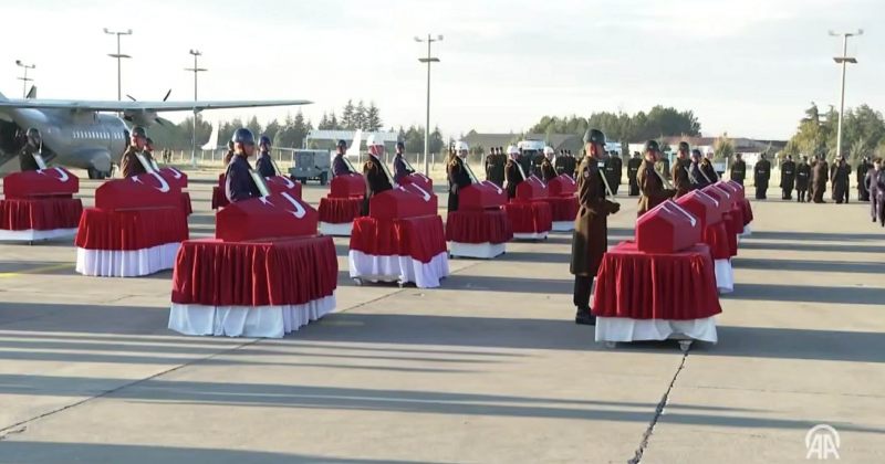 საქართველოში თურქული თვითმფრინავის ჩამოვარდნისას დაღუპული 20 სამხედრო თურქეთში გადაასვენეს