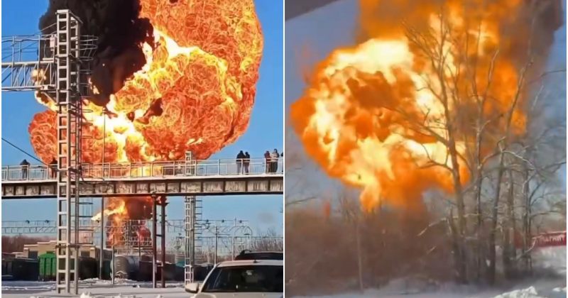 რუსეთში, ტამბოვის ოლქში საწვავით დატვირთული მატარებლის ვაგონები აფეთქდა