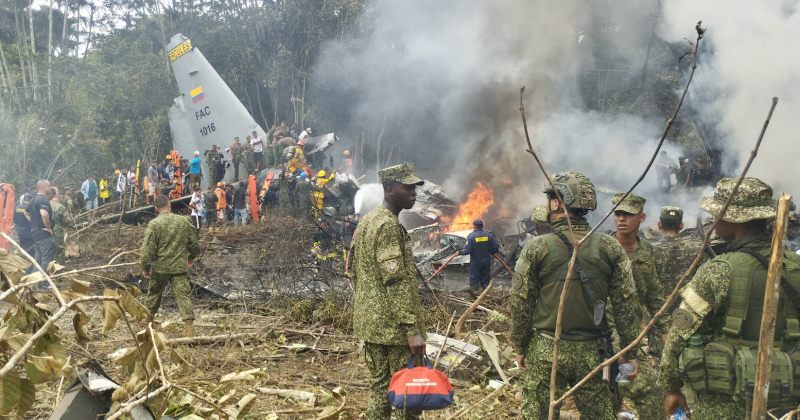 კოლუმბიაში სამხედრო თვითმფრინავის ჩამოვარდნას, სულ მცირე, 66 ადამიანი ემსხვერპლა