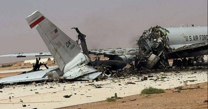 საუდის არაბეთში ავიაბაზაზე ირანის იერიშის შედეგად აშშ-ს სადაზვერვო თვითმფრინავი განადგურდა