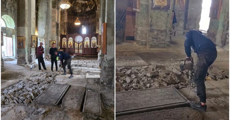 1970 წელს გაკეთებული იატაკის დემონტაჟია, ბურღი დასაშვებია – სააგენტო ბოლნისის სიონზე